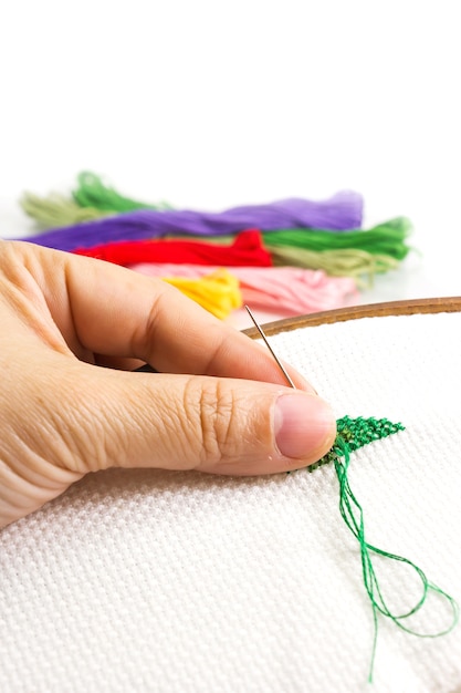 hands with thread and needle